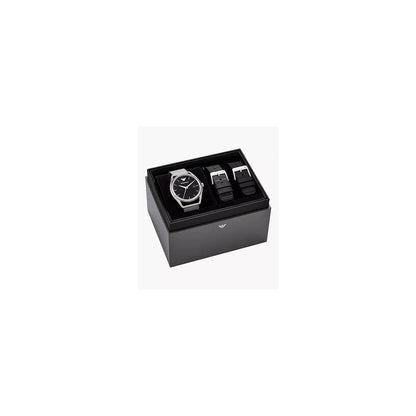 Emporio Armani AR80055 Men's Watch 41 Mm Silver Gift Set