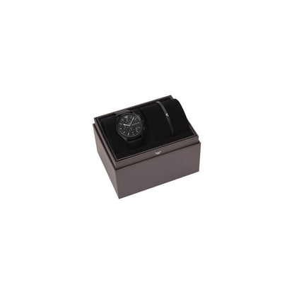 Emporio Armani AR80070 Men's Watch 42 Mm Black Gift Set