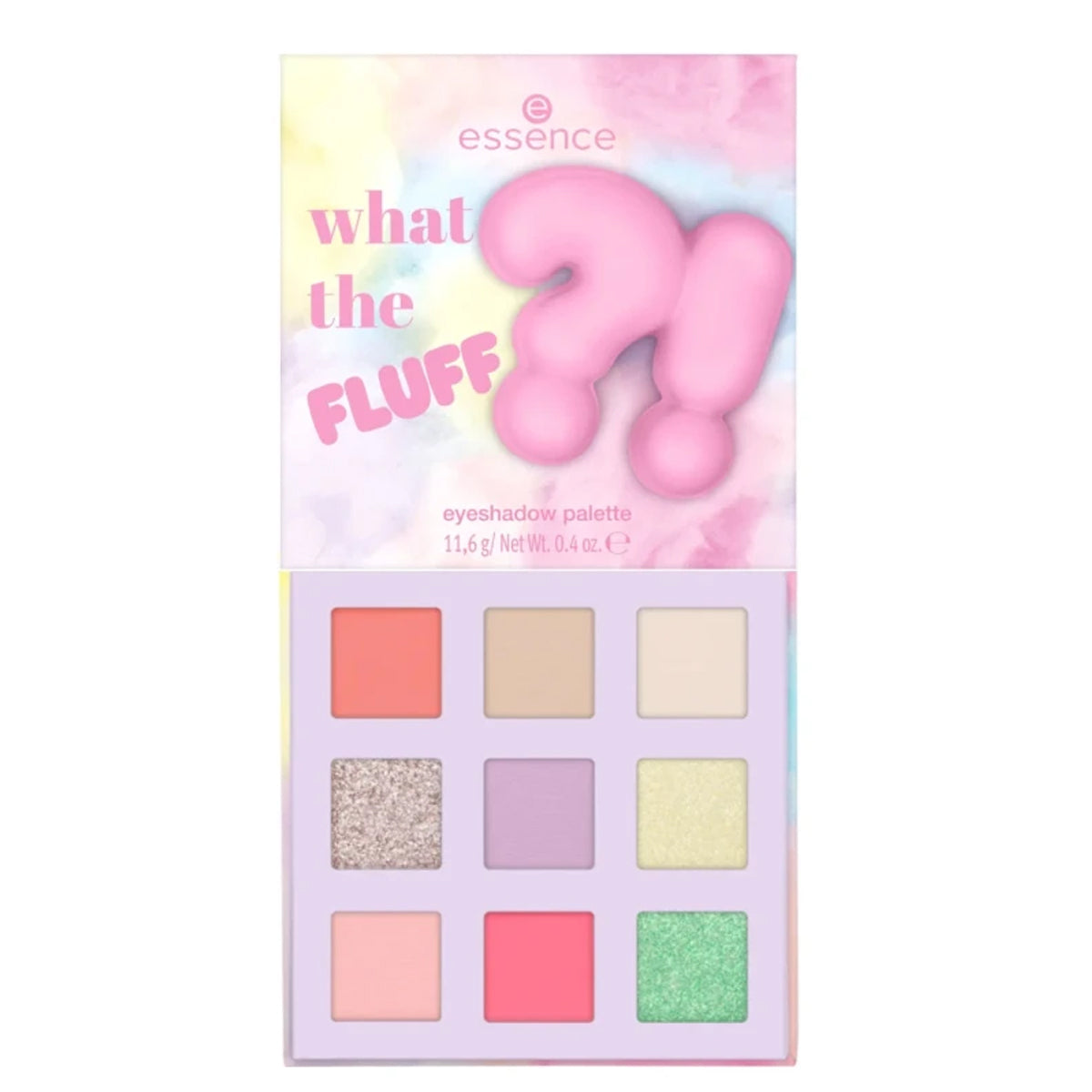 essence WHAT THE FLUFF eyeshadow palette 01 Cotton Candy Skies
