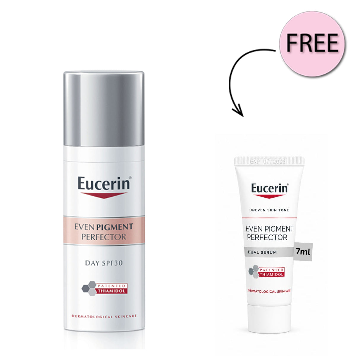 Eucerin Even Pigment Perfector Day Cream Spf30 50ml +Free Eucerin Even Pigment Perfector Dual Serum 7ml