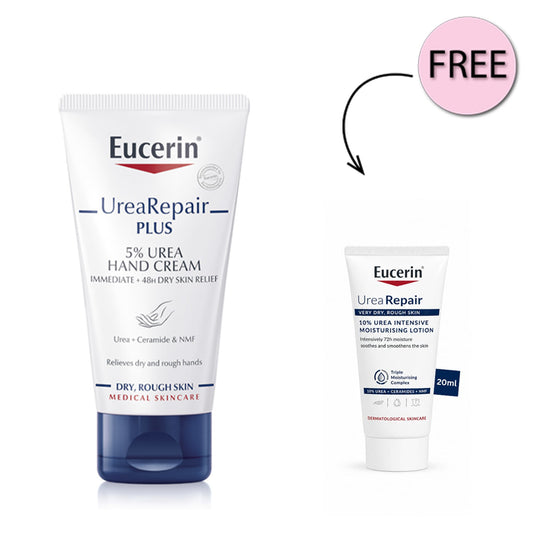 Eucerin Urea Repair Plus 5% Urea Hand Cream 75ml + Free Eucerin Urea Repair Lotion 20ml
