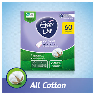 EveryDay All Cotton Normal Pantyliners 60pcs