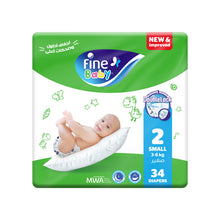 Load image into Gallery viewer, FINE BABY (SIZE 2 SMALL, 3-6 KG, 34 DIAPERS)