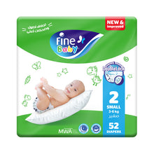Load image into Gallery viewer, FINE BABY (SIZE 2 SMALL, 3-6 KG, 52 DIAPERS JUMBO)