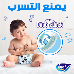Fine Baby(Size 3 Medium, 4-9 Kg, 144 Double Lock Lcp Diapers)