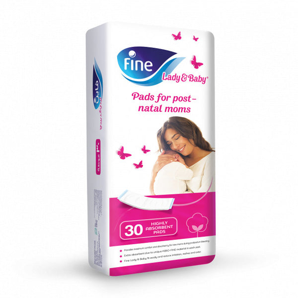 FINE LADY AND BABY DIAPERS, 30 PADS