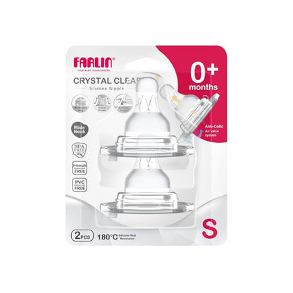 Farlin Anti-colic Silicone Nipple Wide Neck 2 pcs