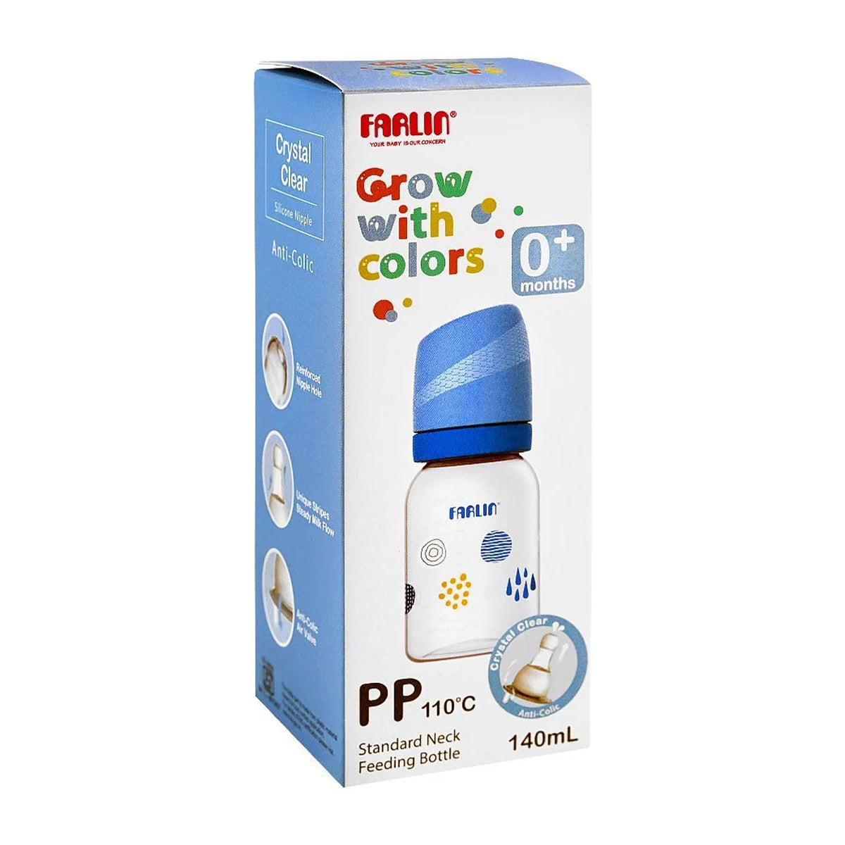 Farlin Grow With Colors PP Standard Neck Feeding Bottle 140ml