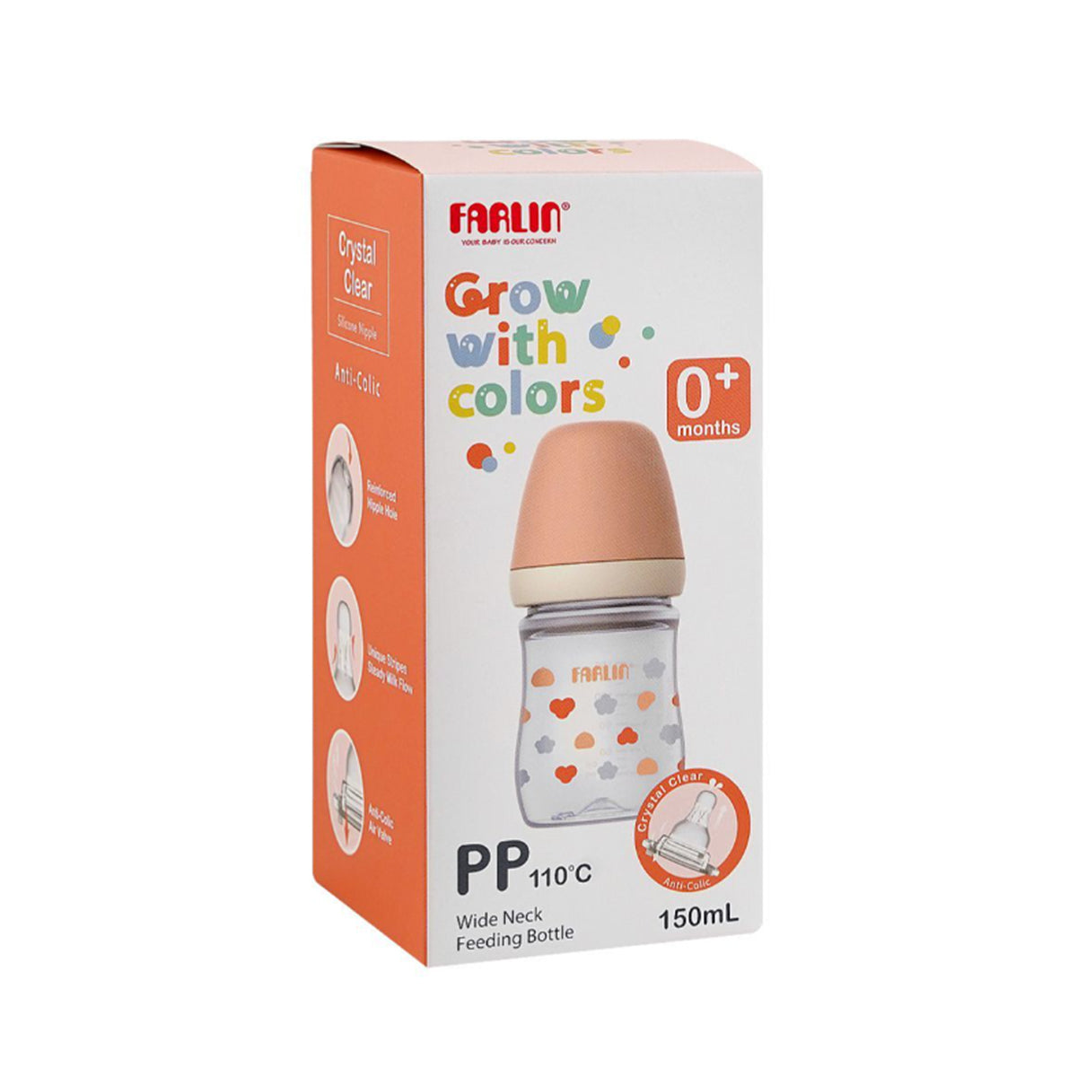 Farlin Grow With Colors PP Wide Neck Feeding Bottle 150ml