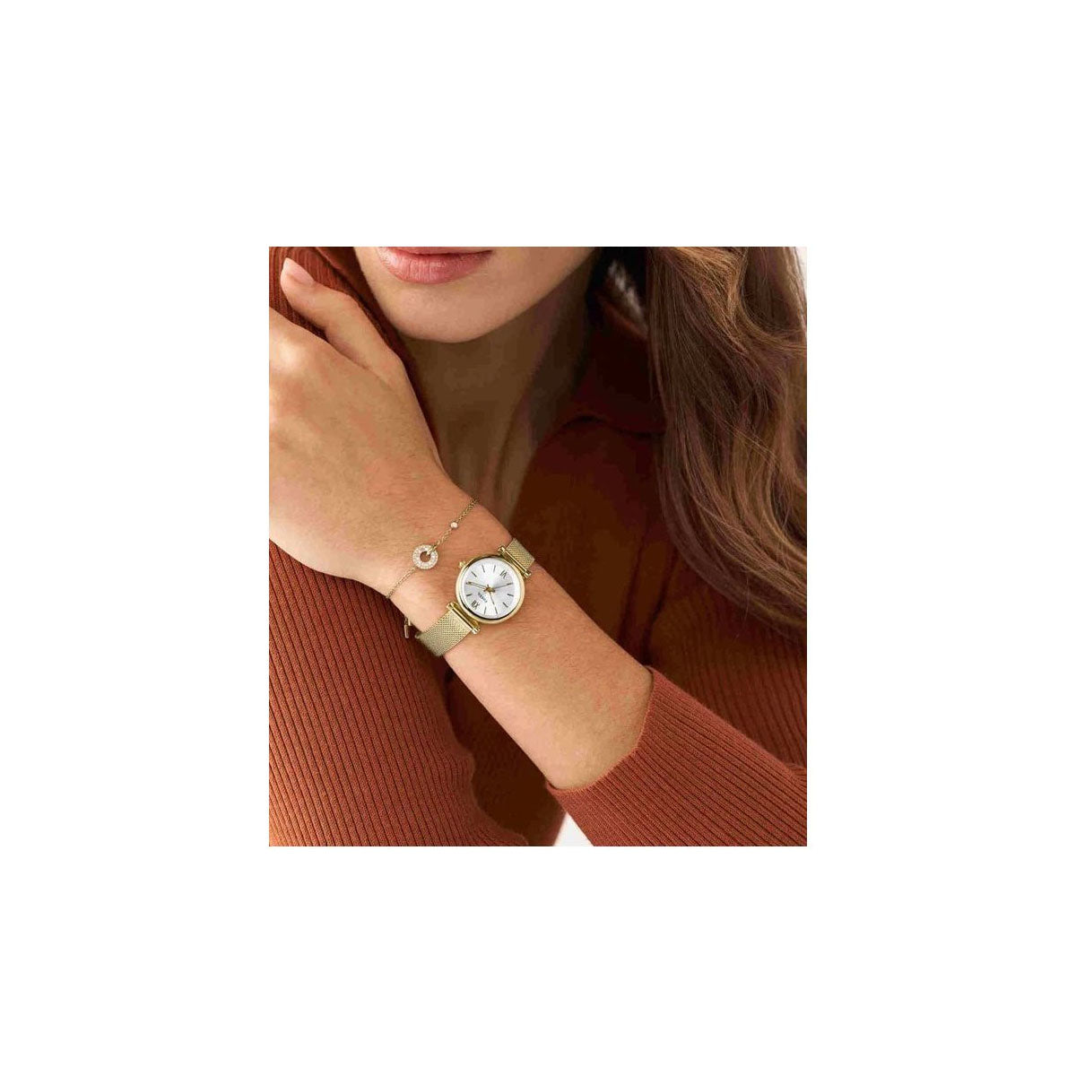 Fossil FES5251 Women's Watch 28 Mm Gold Gift Set Fossil FES5251 Women's Watch 28 Mm Gold Gift Set