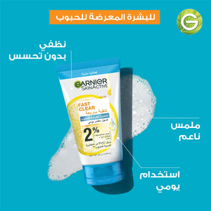 Garnier Skinactive Fast Clear Daily Exfoliating Scrub For Acne Prone Skin 150ml