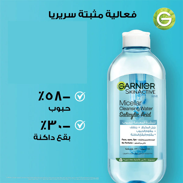 Garnier Skinactive Fast Clear Micellar Cleansing Water Salicylic Acid 400ml