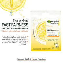 Load image into Gallery viewer, GARNIER SKINACTIVE FAST FAIRNESS VITAMIN C FACE MASK