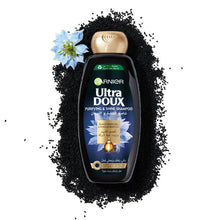 Load image into Gallery viewer, Garnier Ultra Doux Purifying &amp; Shine Black Charcoal Shampoo 400ml