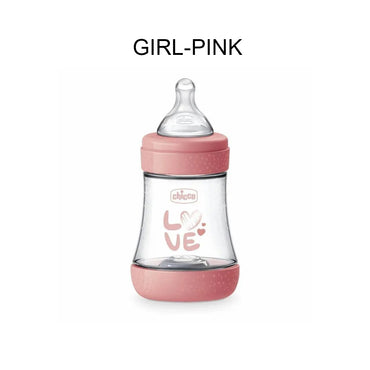Chicco Feeding Baby Bottle Silicone Teat Perfect 5 Pink 0m+ Slow Flow 150ml