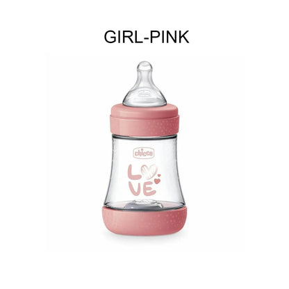 Chicco Feeding Baby Bottle Silicone Teat Perfect 5 Pink 0m+ Slow Flow 150ml