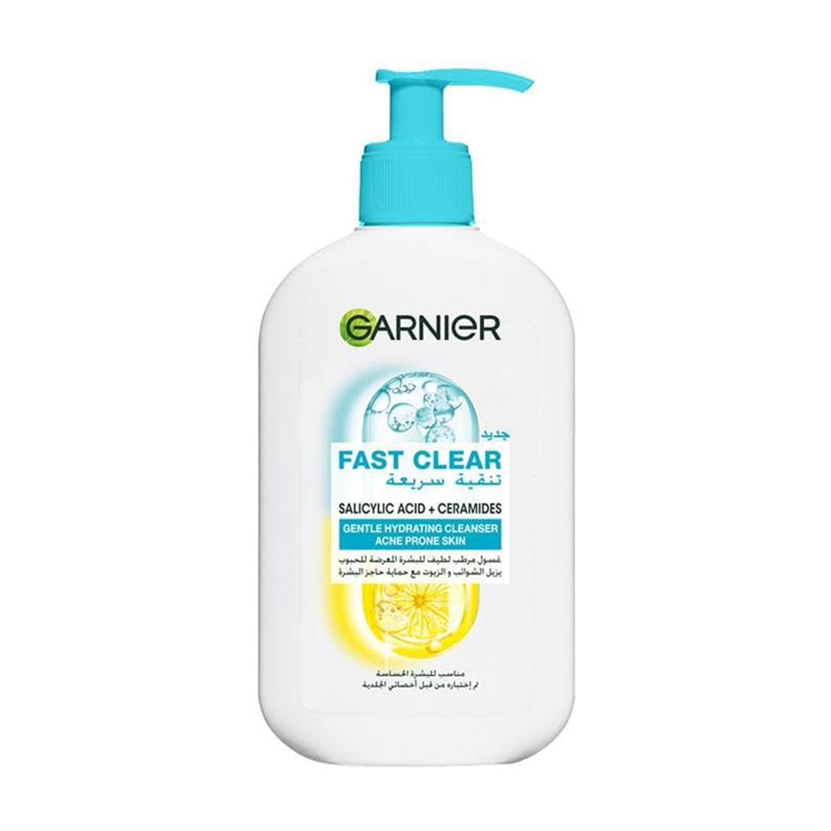 Garnier Fast Clear Gentle Cleanser Deep Hydrating Face Wash for Acne Prone Skin 250ml