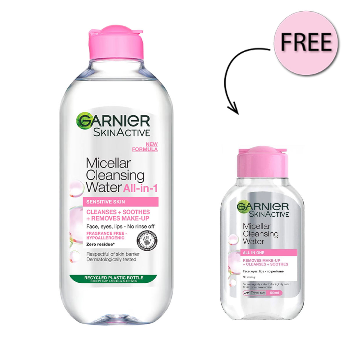 Garnier Micellar Cleansing Water 400ml + Free Garnier Micellar Cleansing Water 100ml Offer