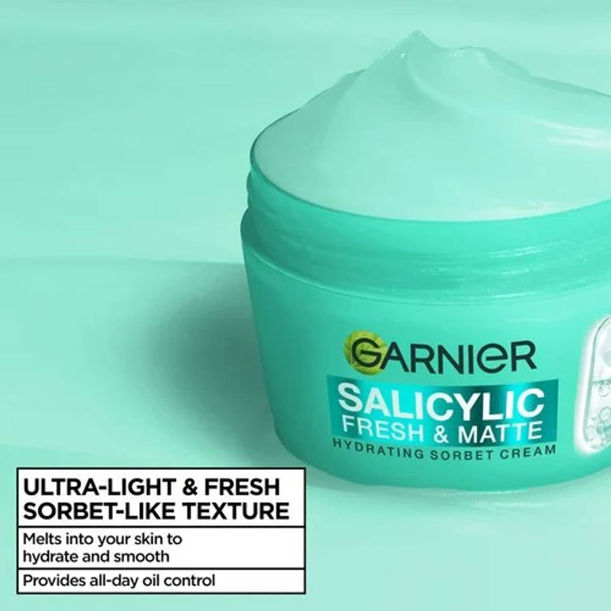 Garnier SkinActive Salicylic Fresh & Matte Cream, 48H Oil‑Free Hydration, With Niacinamide & Salicylic Acid, 85ml
