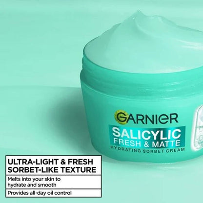 Garnier SkinActive Salicylic Fresh & Matte Cream, 48H Oil‑Free Hydration, With Niacinamide & Salicylic Acid, 85ml