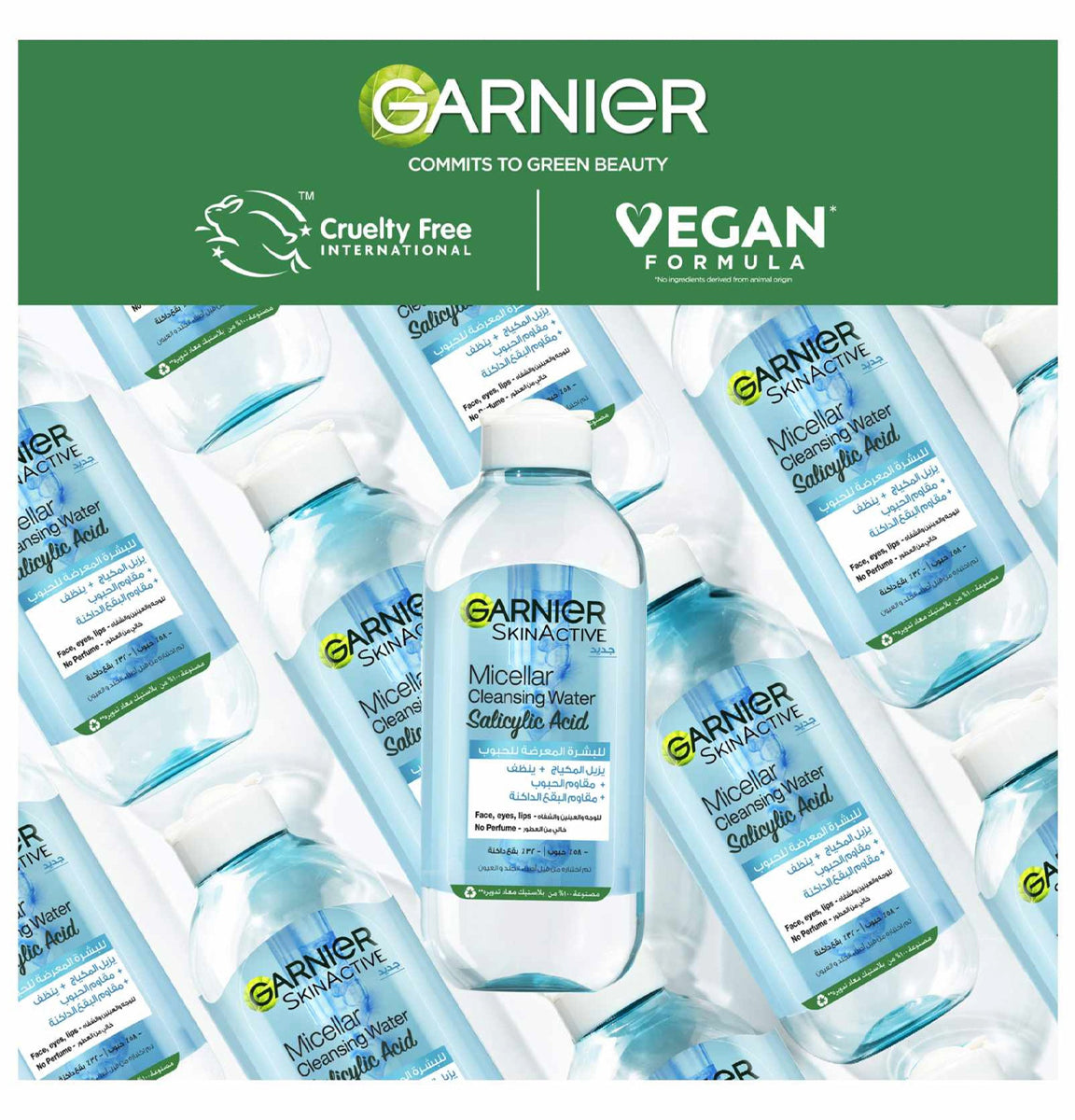 Garnier Skinactive Fast Clear Micellar Cleansing Water Salicylic Acid 400ml + Free Cotton Pads