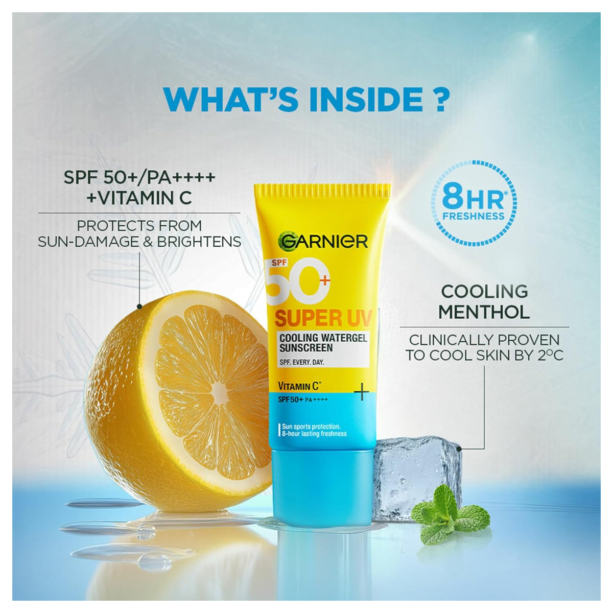 Garnier Spf50 Super UV Cooling Water Gel Sunscreen Vitamin C 30ml