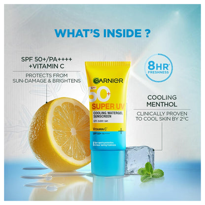 Garnier Spf50 Super UV Cooling Water Gel Sunscreen Vitamin C 30ml