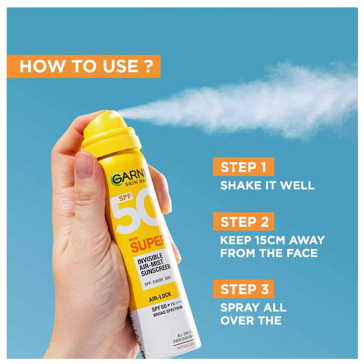 Garnier Super UV Invisible Air Mist Sunscreen SPF50 75ml Garnier Super UV Invisible Air Mist Sunscreen SPF50 75ml