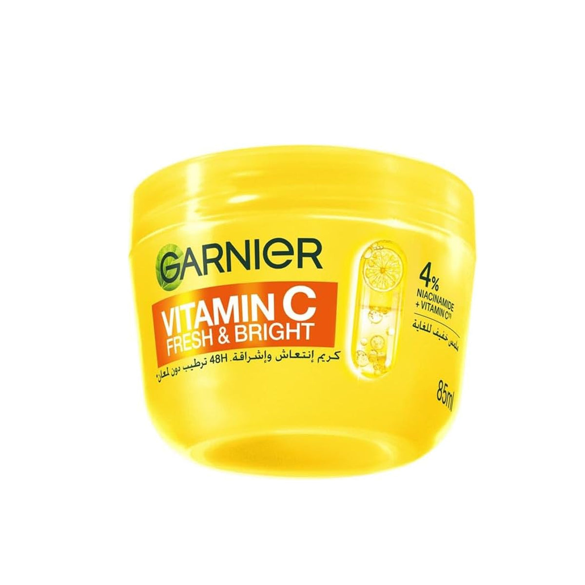 Garnier SkinActive Vitamin C Fresh & Bright Cream, 48H Oil‑Free Hydration, 4% Vitamin C & Niacinamide, Lightweight, 85ml