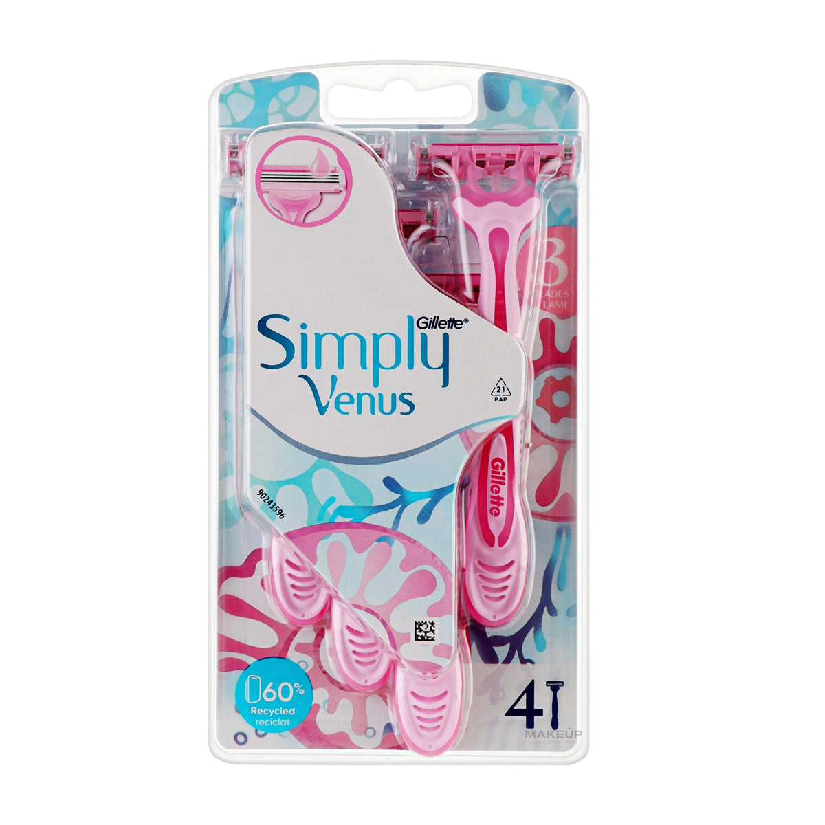 Gillette Simply Venus 3 Disposable Razors 4 Piece