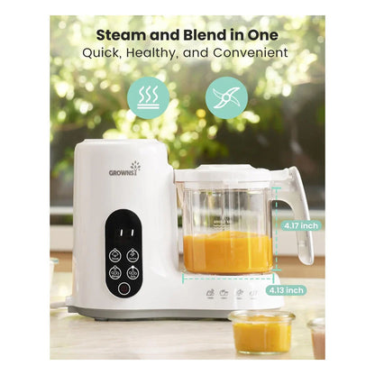 Grownsy Baby Food Maker with Automatic Sanitization, Steam and Blend in One