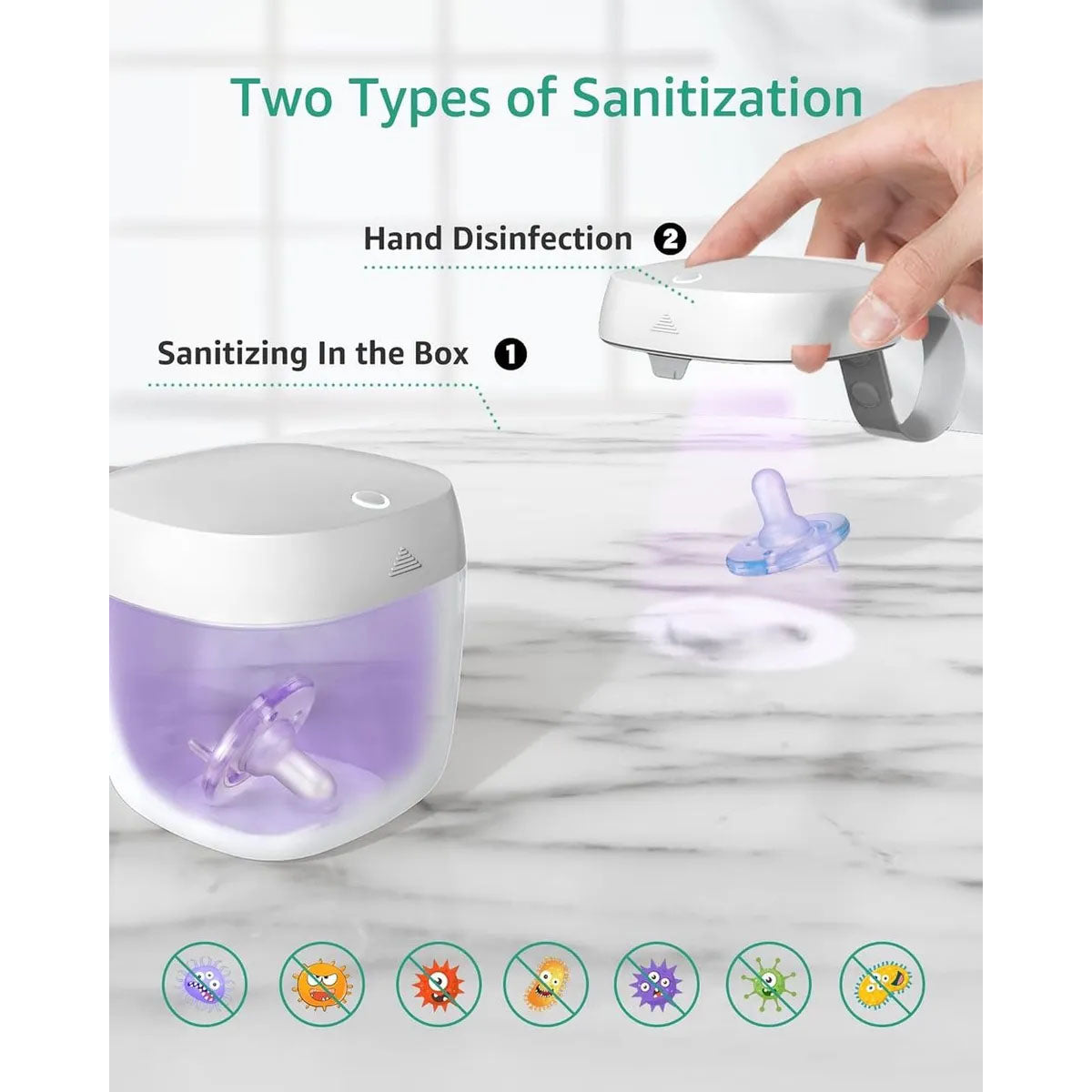Grownsy Portable UV Pacifier Sanitizer With USB Charging