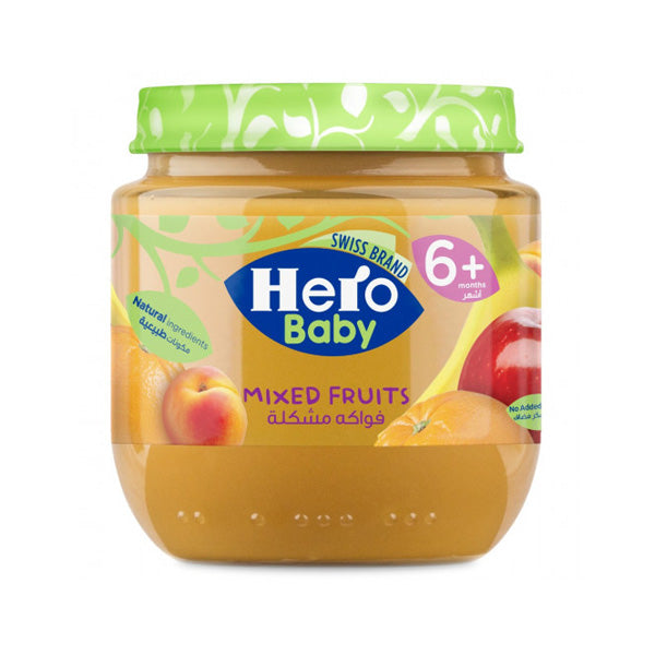 HERO BABY PUREE MIXED FRUITS, 125G