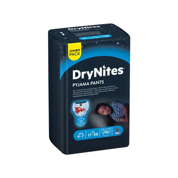 HUGGIES DRYNITES PANTS BOYS 4-7 YEARS 16 DAIPERS