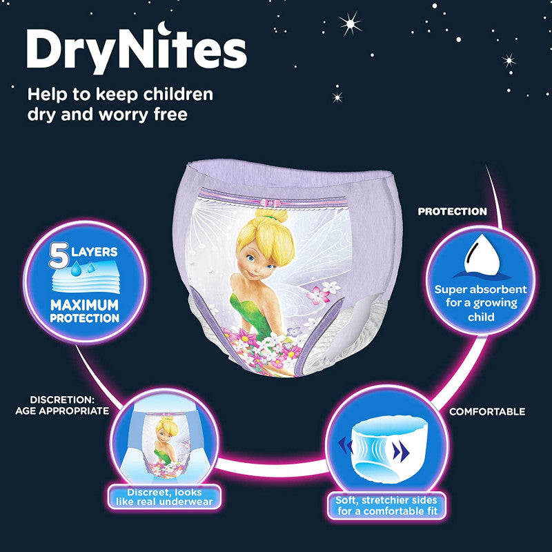 Huggies Drynites Pants Girls 3-4 Years 16 Daipers – Beauty Box