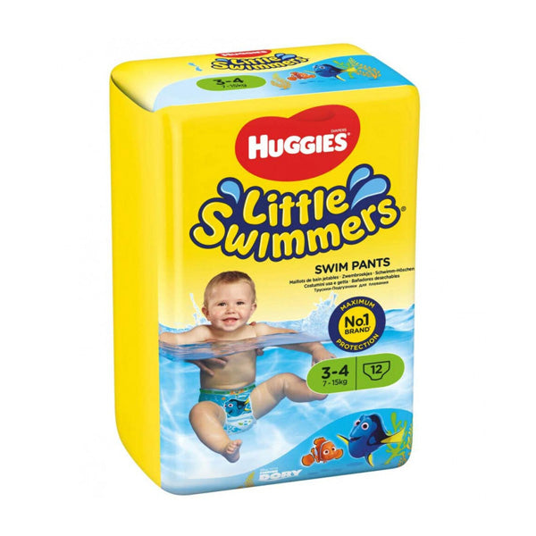 HUGGIES( SIZE 3-4, 7-15 KG, 12  LITTLE SWIMMERS SWIM PANTS)