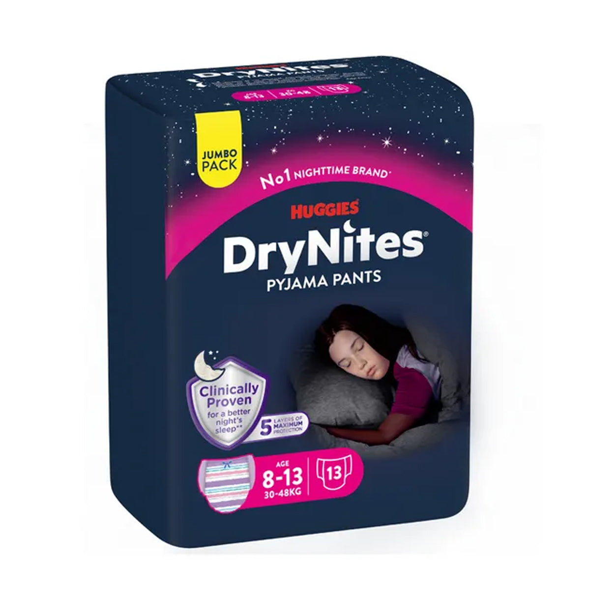 Huggies Drynites Pants Girls 8-13 Years 13 Diapers 