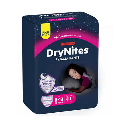 Huggies Drynites Pants Girls 8-13 Years 13 Diapers 