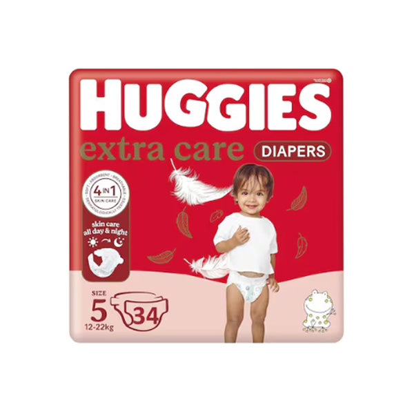 Huggies Extra Care ( Size 5 ,12-22kg,34 Diapers )