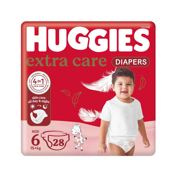 Huggies Extra Care (Size 6, 15+ Kg, 28 Diapers )