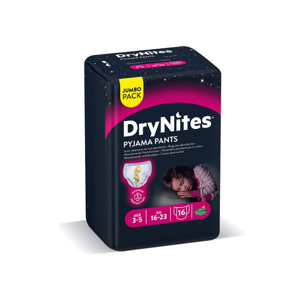 Huggies Drynites Pants Girls 3-5 Years 16 Daipers