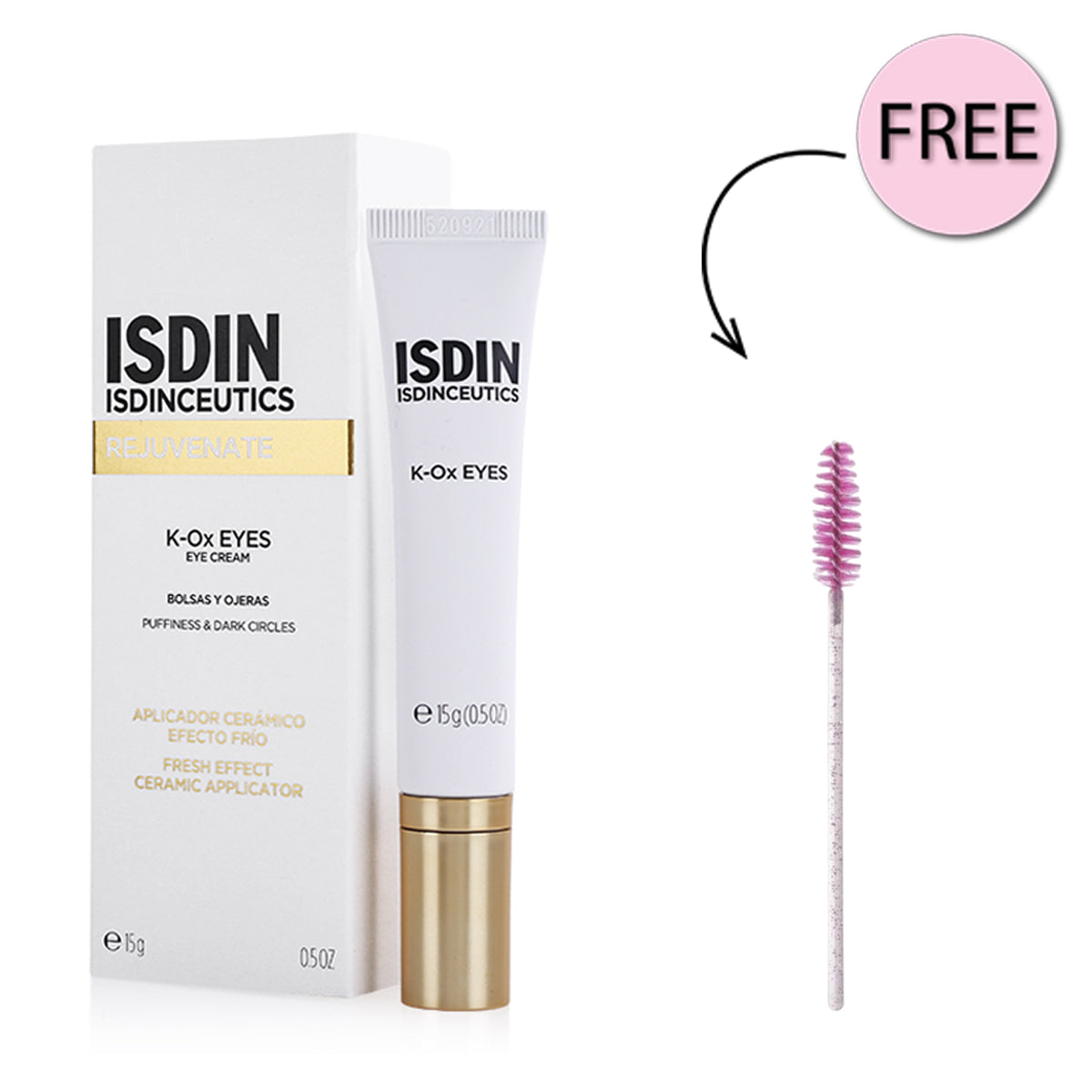 Isdin Isdinceutics K-ox Eyes Puffiness & Dark Circles Cream 15ml + Free Eyelash Brush