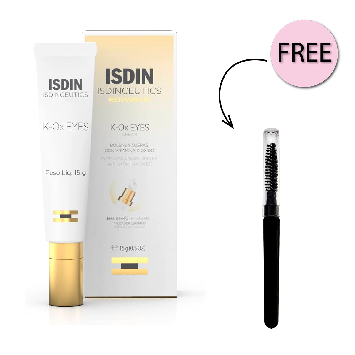 Isdin Isdinceutics K-ox Eyes Puffiness & Dark Circles Cream 15ml + Free Eyelash Comb