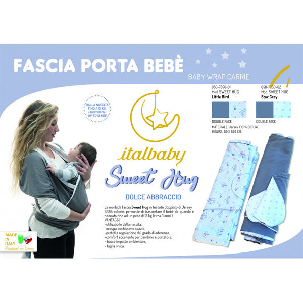 Italbaby Baby Wrap Carrier 'sweet Hug' Little Bird