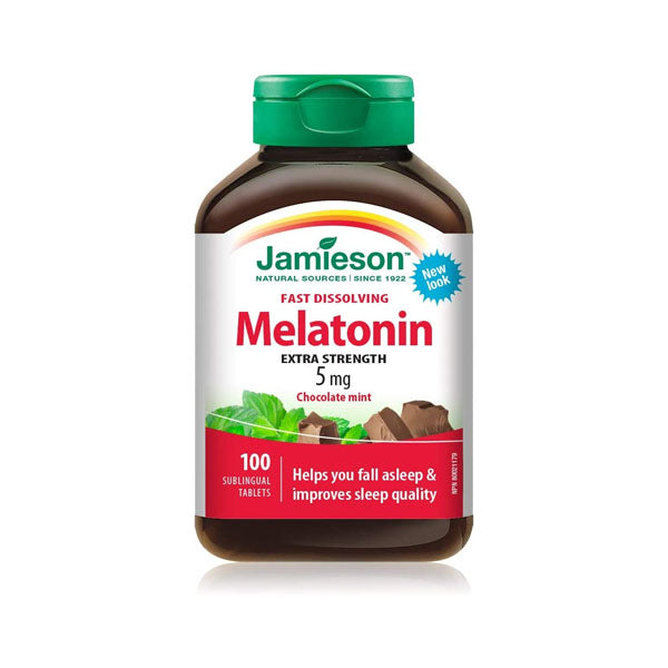JAMIESON MELATONIN 5 MG FAST DISSOLVING 100 SUBLINGUAL TABLETS CHOCOLATE MINT