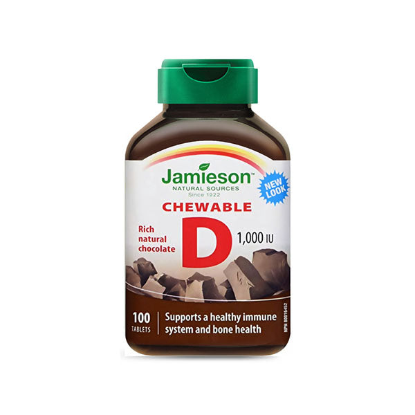  JAMIESON VITAMIN D3 CHEWABLE CHOCOLATE 1000 IU 100 TABLETS