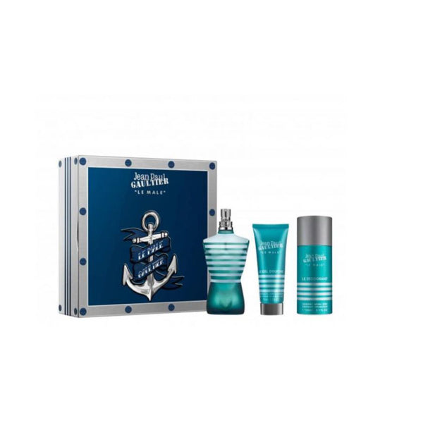 Jean Paul Gaultier Le Male EDT 125ML + Shower Gel 75ML + Deodorant Spray 150ML Gift Set For Men