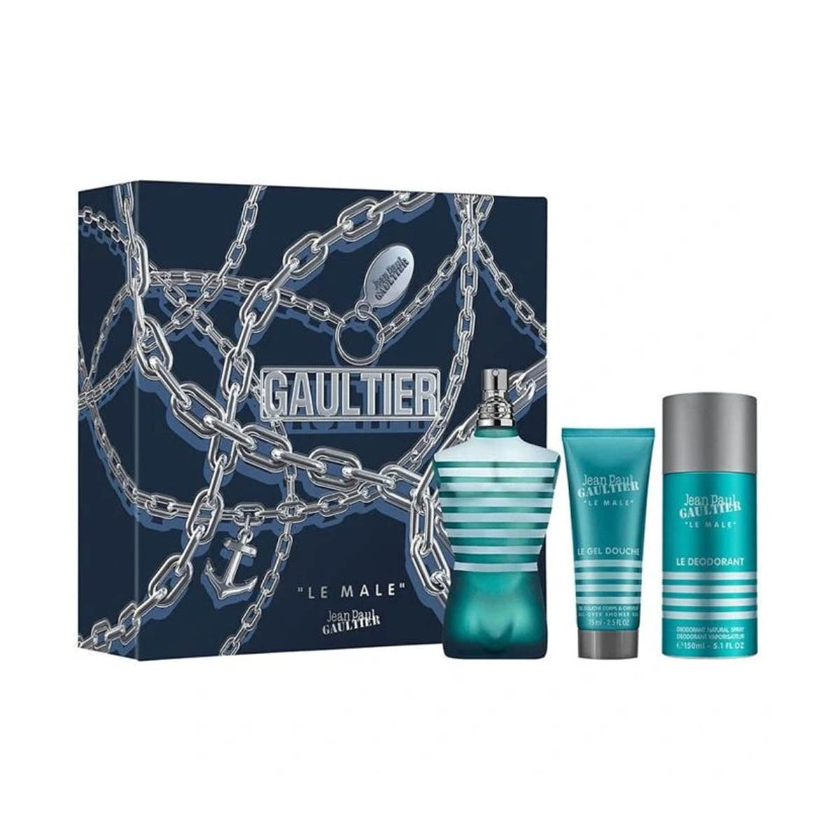 Jean Paul Gaultier Estuche Le Male Edt 125ml + Deodorant Spray 150ml + Shower Gel 100ml Gift Set For Men