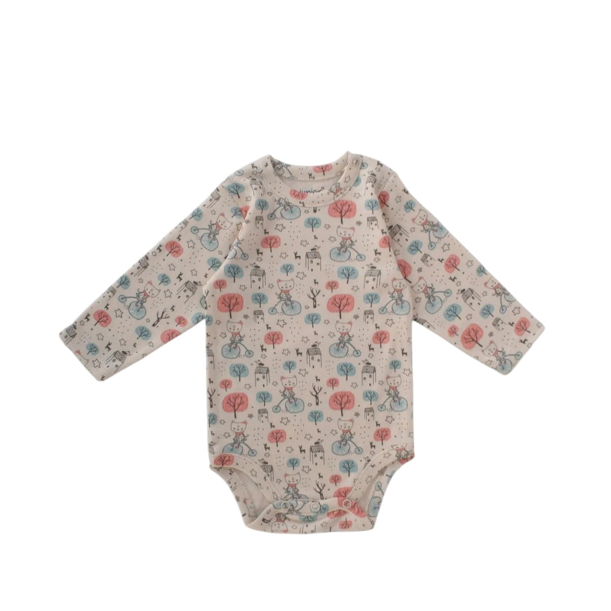 Junior Bodysuit Long Sleeve Happy Kitty