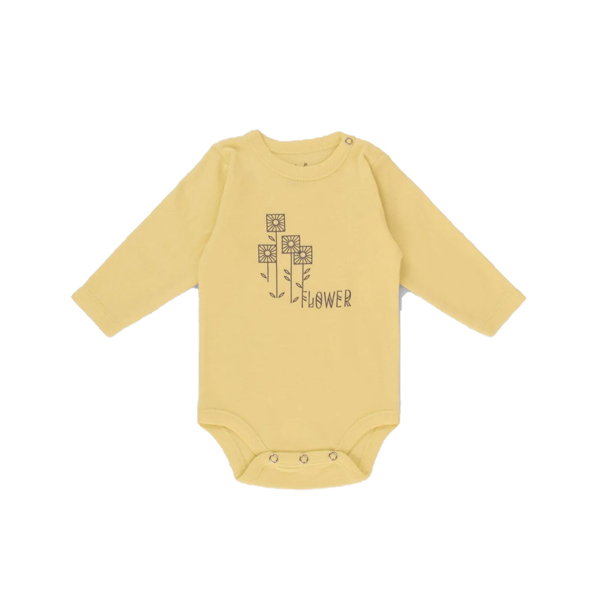 Junior Bodysuit Long Sleeve Square flower